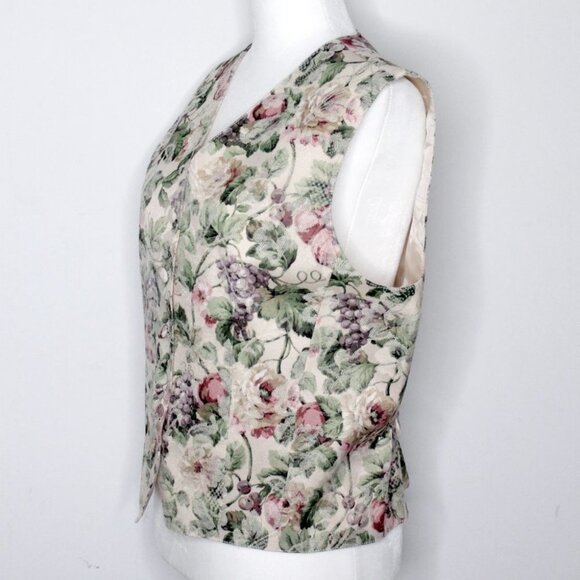 Vintage 90s Northern Traditions Floral Vest  Size M Unisex - Picture 3 of 12